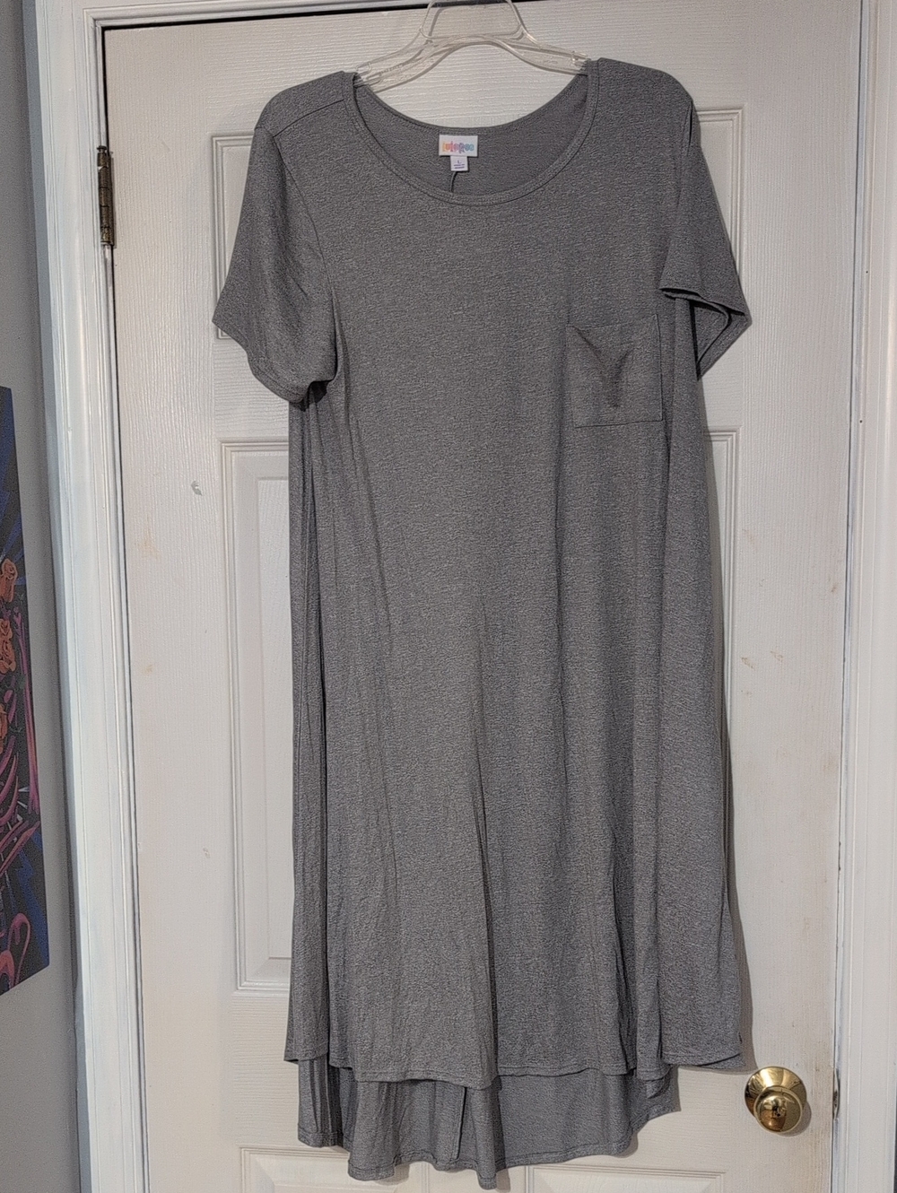 LuLaRoe Grey Short Sleeve Pocket Tunic